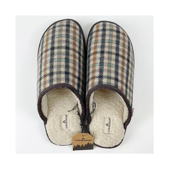 Staheekum Other - STAHEEKUM Slippers NWT $55 Alpine Flannel Plaid Shearling Lining Size Men's 9